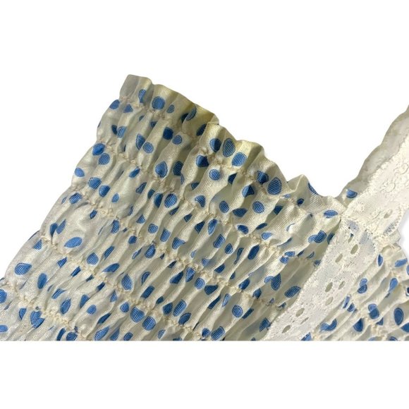 Vintage 70s Handmade Eyelet Pattern Sleeveless Maxi Dress Medium - Picture 10 of 11